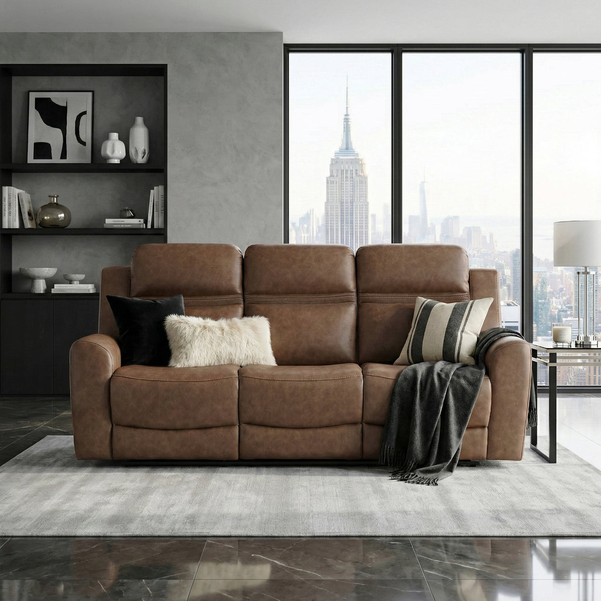 Hearth Brown Double Reclining Sofa from Homelegance - Luna Furniture