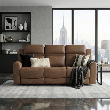 Hearth Brown Double Reclining Sofa from Homelegance - Luna Furniture