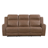 Hearth Brown Double Reclining Sofa from Homelegance - Luna Furniture