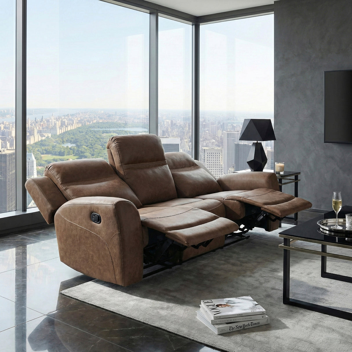 Hearth Brown Reclining Living Room Set from Homelegance - Luna Furniture