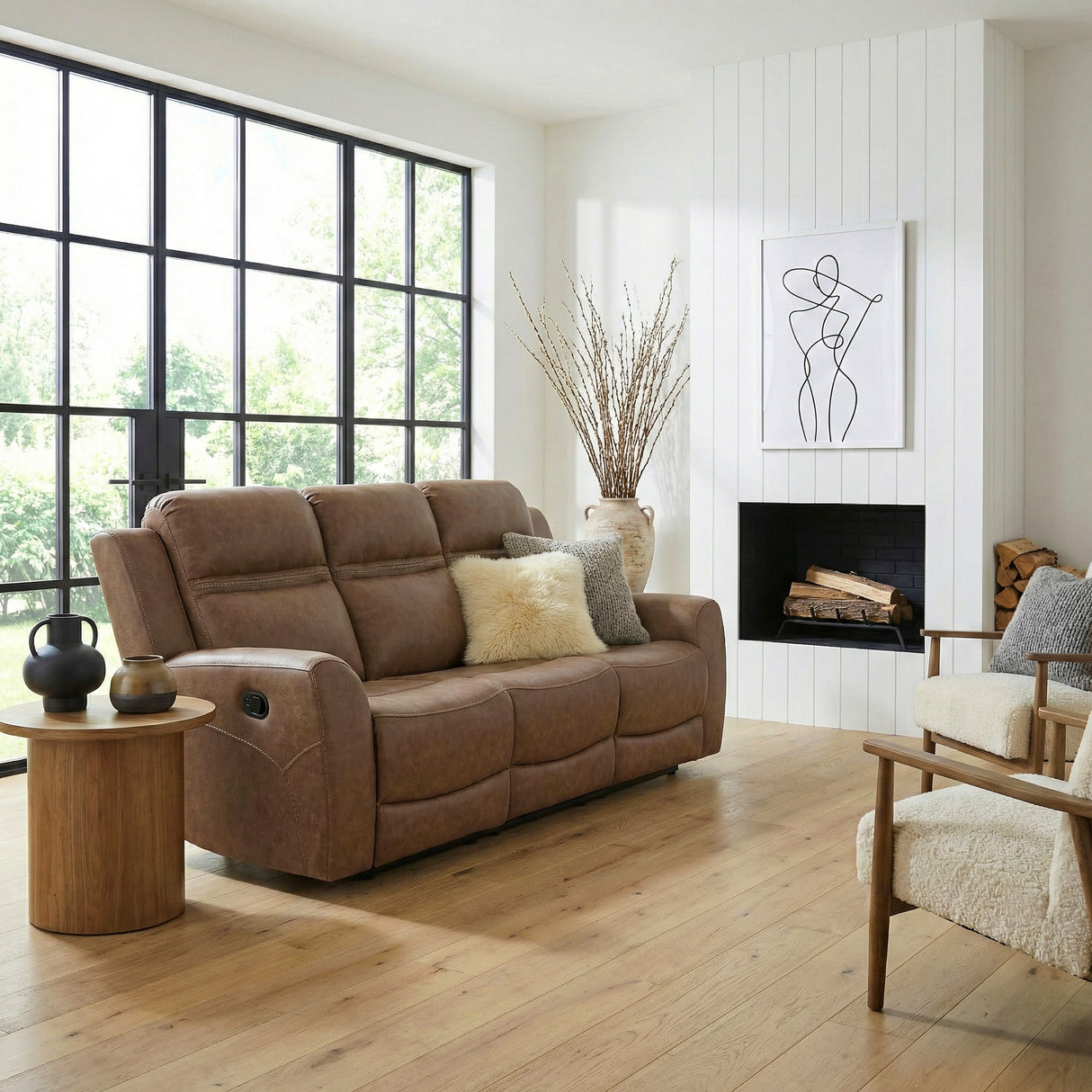 Hearth Brown Double Reclining Sofa from Homelegance - Luna Furniture