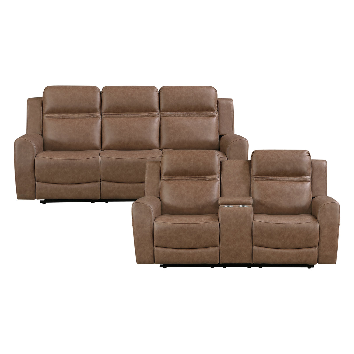 Hearth Brown 2-Piece Reclining Living Room Set from Homelegance - Luna Furniture