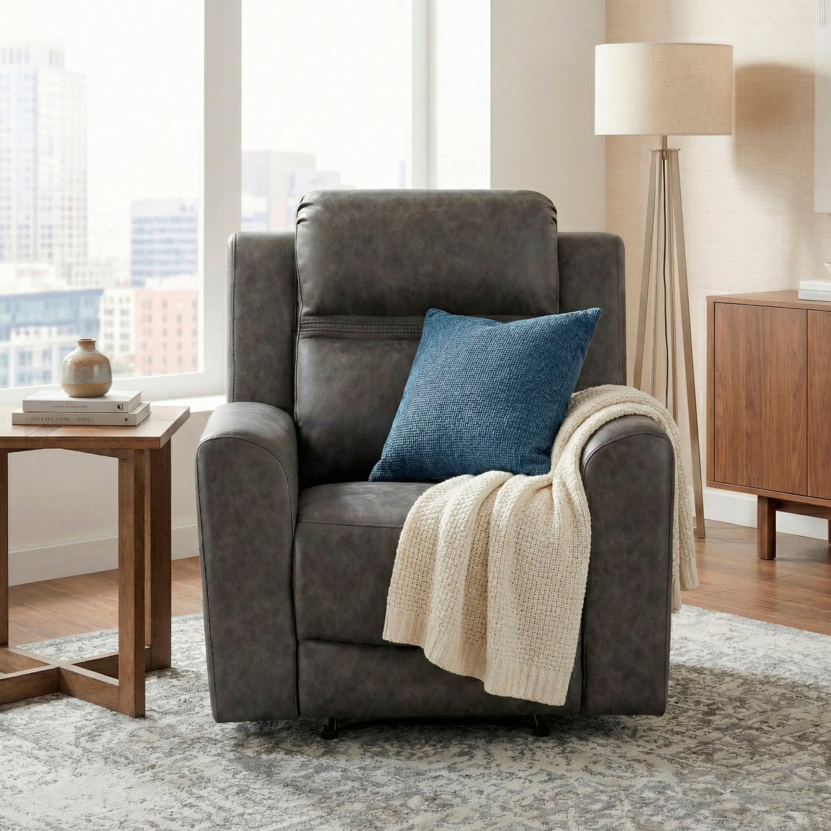 Hearth Brown Double Reclining Loveseat with Center Console from Homelegance - Luna Furniture