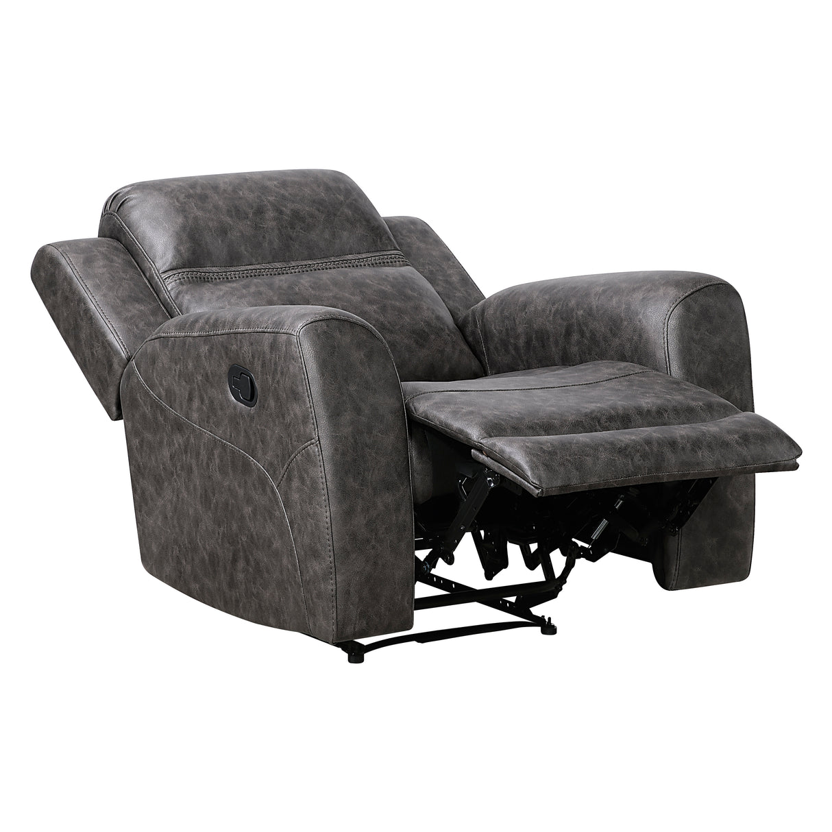 Hearth Charcoal Reclining Chair from Homelegance - Luna Furniture