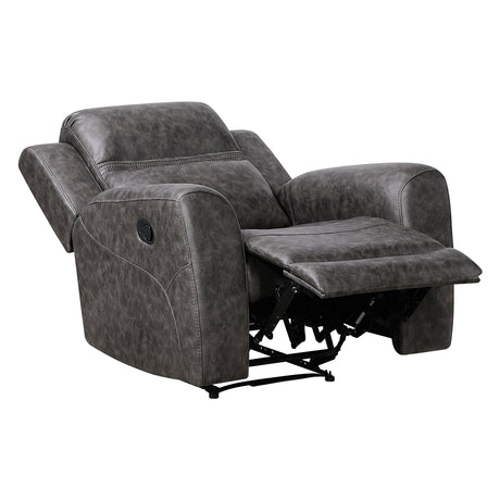 Hearth Charcoal Reclining Chair from Homelegance - Luna Furniture