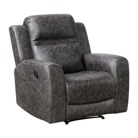 Hearth Charcoal Reclining Chair from Homelegance - Luna Furniture