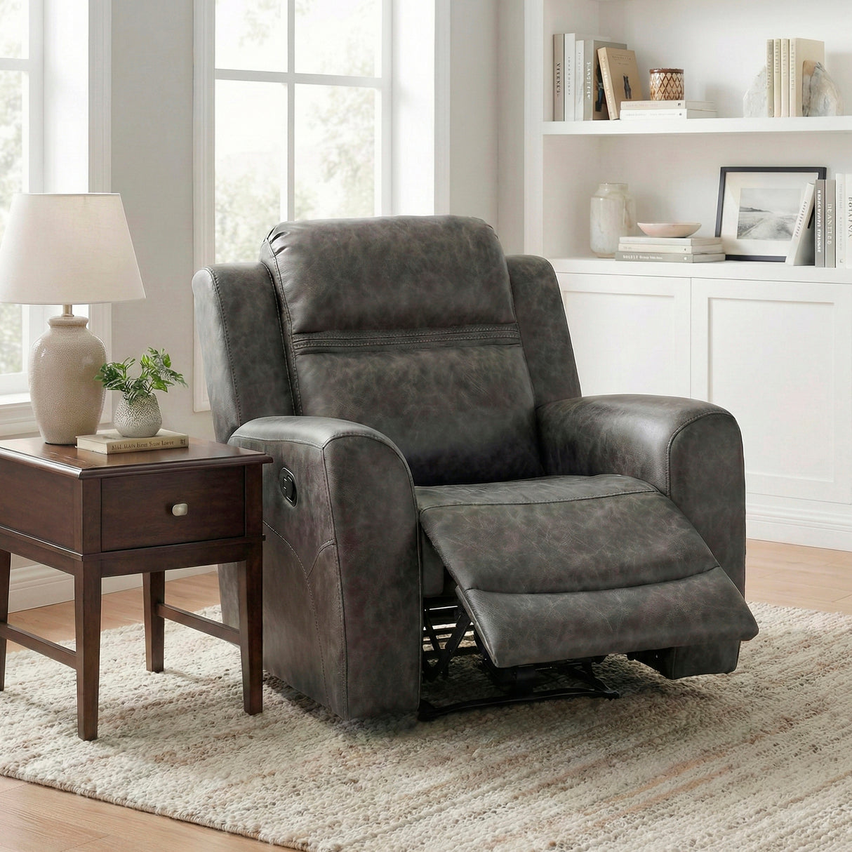 Hearth Brown Double Reclining Loveseat with Center Console from Homelegance - Luna Furniture