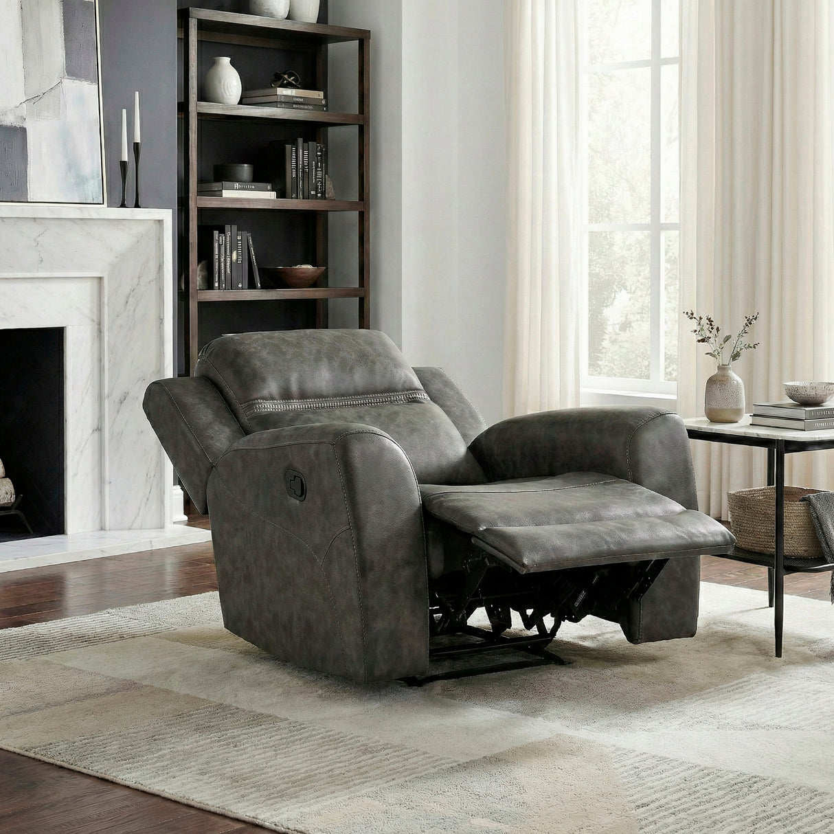 Hearth Brown Double Reclining Loveseat with Center Console from Homelegance - Luna Furniture