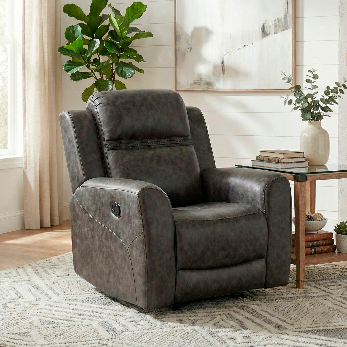 Hearth Brown Double Reclining Loveseat with Center Console from Homelegance - Luna Furniture