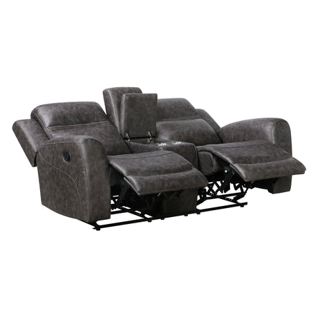 Hearth Charcoal 2-Piece Reclining Living Room Set from Homelegance - Luna Furniture