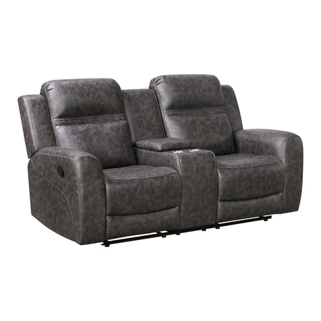 Phyllis Dark Gray Reclining Chair with Cup Holders from Homelegance - Luna Furniture