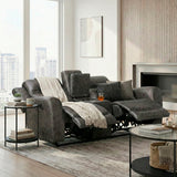 Phyllis Dark Gray Reclining Chair with Cup Holders from Homelegance - Luna Furniture