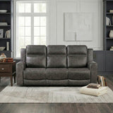Hearth Charcoal Double Reclining Sofa from Homelegance - Luna Furniture
