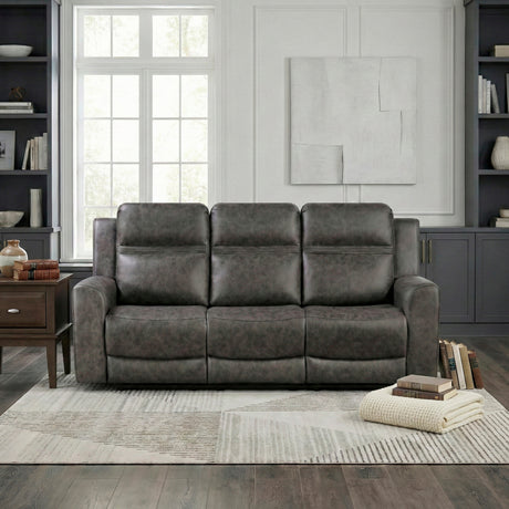 Hearth Charcoal Double Reclining Sofa from Homelegance - Luna Furniture