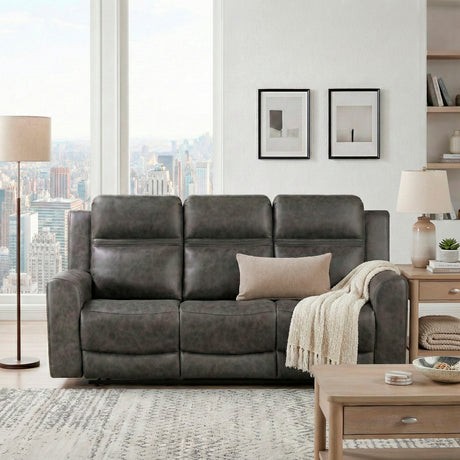 Hearth Charcoal Double Reclining Sofa from Homelegance - Luna Furniture
