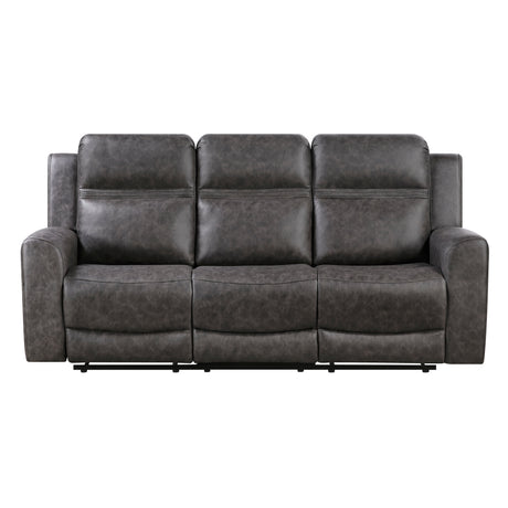 Hearth Charcoal Double Reclining Sofa from Homelegance - Luna Furniture
