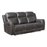 Hearth Charcoal 2-Piece Reclining Living Room Set from Homelegance - Luna Furniture