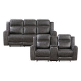Hearth Charcoal 2-Piece Reclining Living Room Set from Homelegance - Luna Furniture