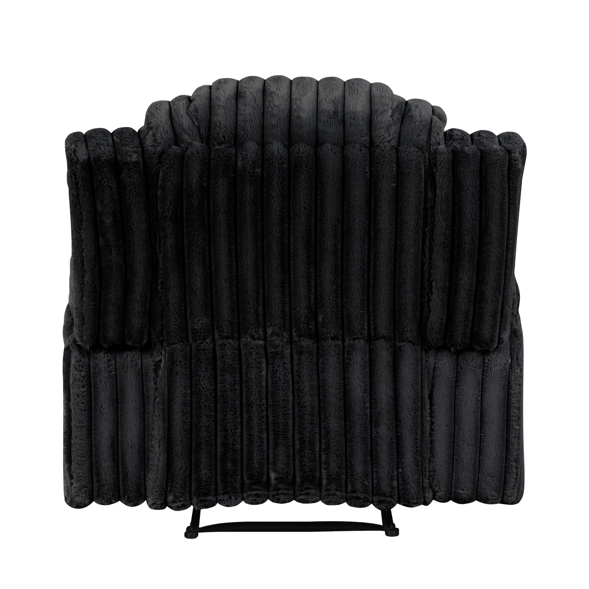 Phyllis Black Corduroy Reclining Chair with Cup Holders