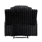 Phyllis Black Corduroy Reclining Chair with Cup Holders