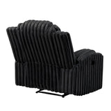 Phyllis Black Corduroy Reclining Chair with Cup Holders from Homelegance - Luna Furniture