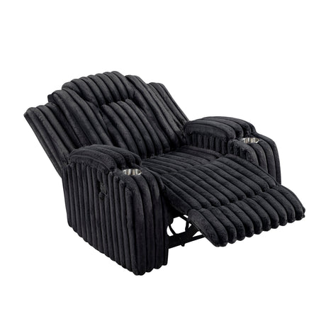 Phyllis Black Corduroy Reclining Living Room Set from Homelegance - Luna Furniture
