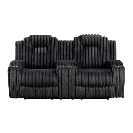 Phyllis Black Corduroy 2-Piece Reclining Living Room Set from Homelegance - Luna Furniture