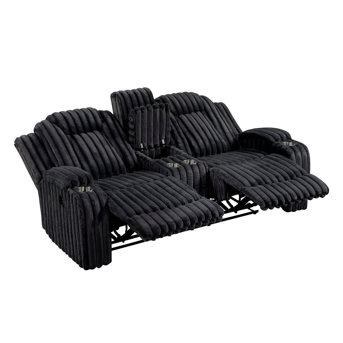 Phyllis Black Corduroy 2-Piece Reclining Living Room Set from Homelegance - Luna Furniture