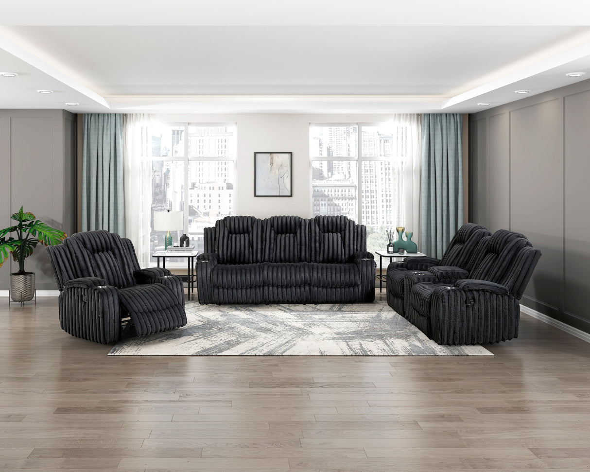 8348BLK-1 Reclining Chair with Cup Holders from Homelegance - Luna Furniture