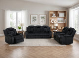 Phyllis Black Corduroy Reclining Living Room Set