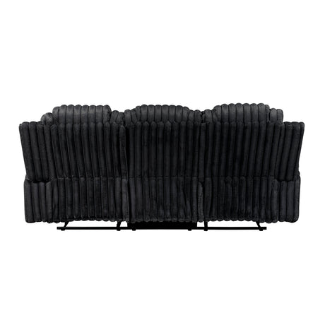 Phyllis Black Corduroy Reclining Living Room Set from Homelegance - Luna Furniture