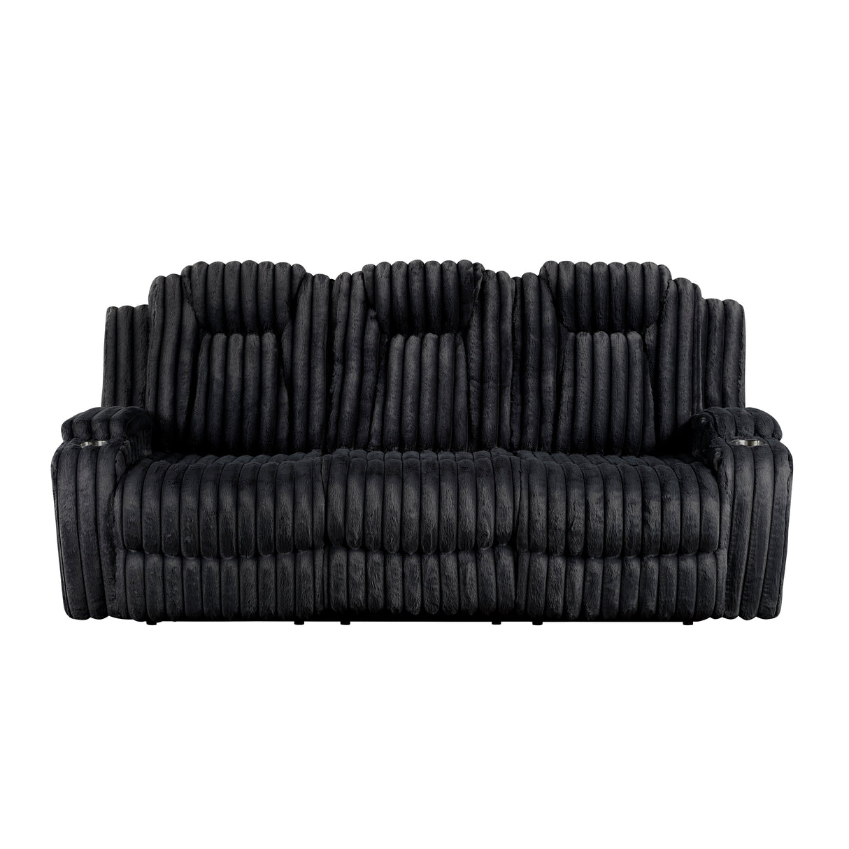 Phyllis Black Corduroy Reclining Living Room Set