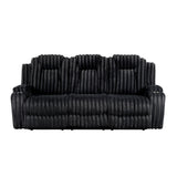 Phyllis Black Corduroy Reclining Living Room Set