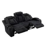 Phyllis Black Corduroy Reclining Living Room Set