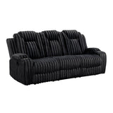 Phyllis Black Corduroy Reclining Living Room Set