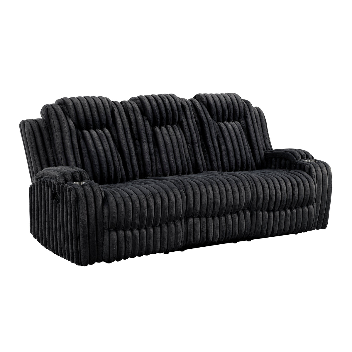 Phyllis Black Corduroy 2-Piece Reclining Living Room Set from Homelegance - Luna Furniture