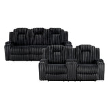 Phyllis Black Corduroy 2-Piece Reclining Living Room Set from Homelegance - Luna Furniture