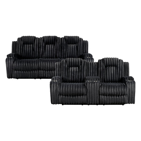 8348BLK*2 2pc Set: Sofa, Love from Homelegance - Luna Furniture