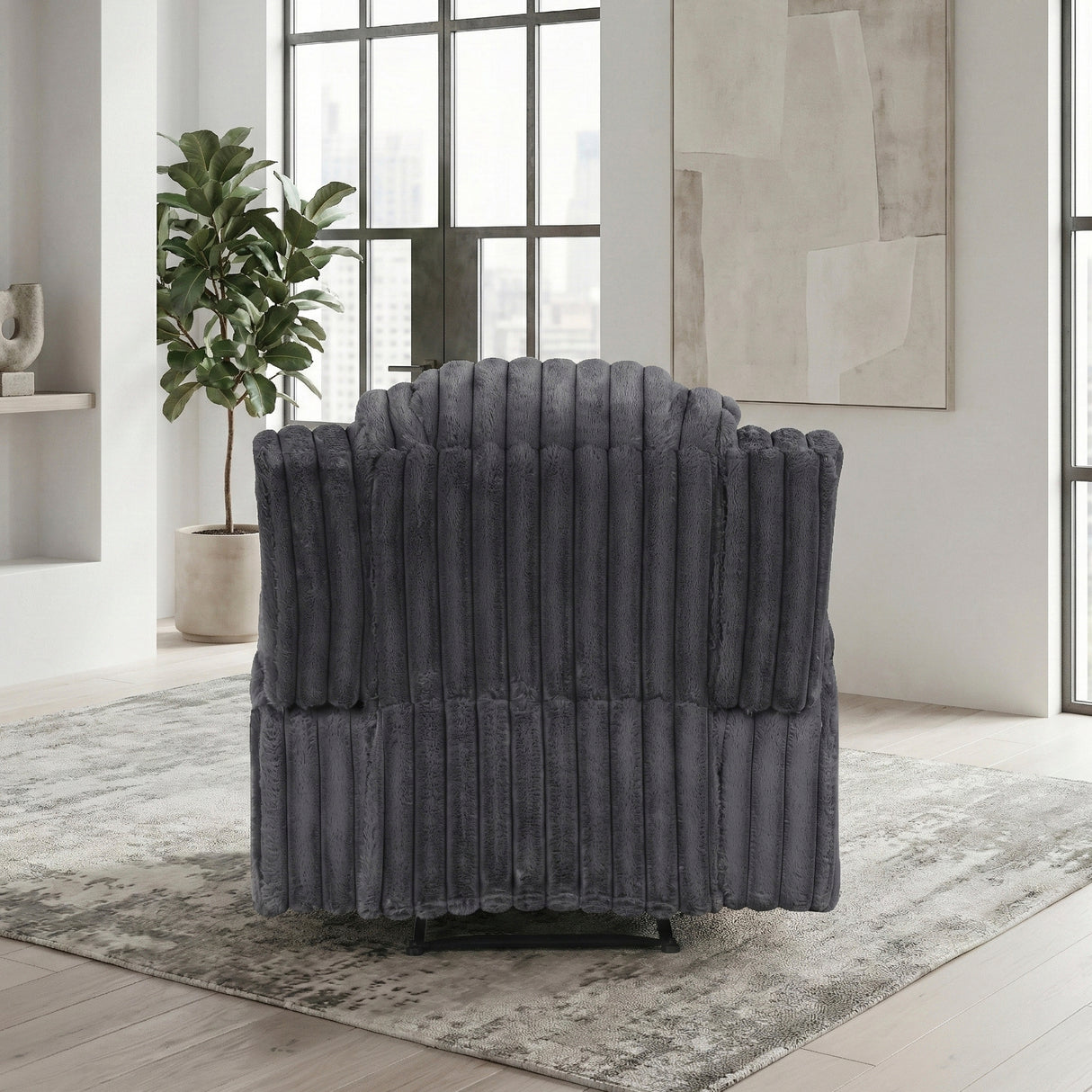 Phyllis Dark Gray Reclining Chair with Cup Holders from Homelegance - Luna Furniture