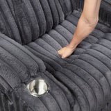 Phyllis Dark Gray Double Reclining Sofa with Cup Holders from Homelegance - Luna Furniture