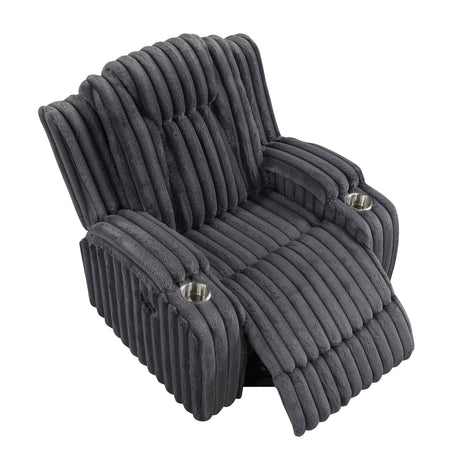 Phyllis Dark Gray Reclining Living Room Set from Homelegance - Luna Furniture