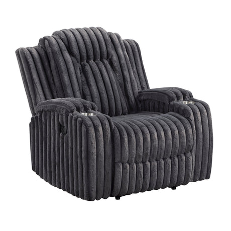 Phyllis Dark Gray Reclining Living Room Set from Homelegance - Luna Furniture