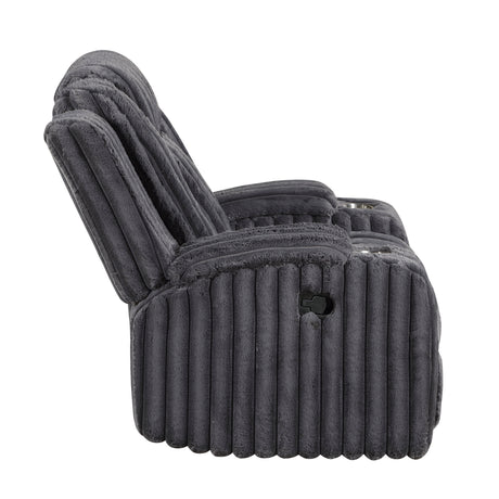 Phyllis Dark Gray Reclining Living Room Set from Homelegance - Luna Furniture