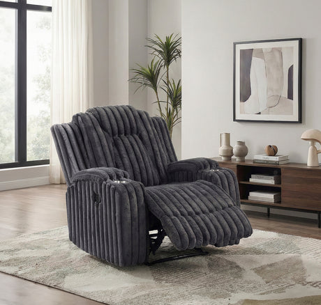 Phyllis Dark Gray Reclining Living Room Set from Homelegance - Luna Furniture