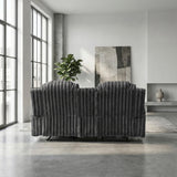 Phyllis Dark Gray Double Reclining Loveseat with Center Console and Cup Holders from Homelegance - Luna Furniture