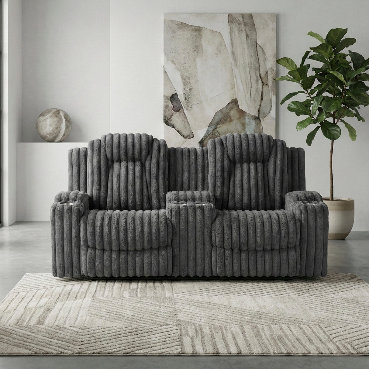 Phyllis Dark Gray 2-Piece Reclining Living Room Set from Homelegance - Luna Furniture