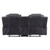 Phyllis Dark Gray Double Reclining Loveseat with Center Console and Cup Holders from Homelegance - Luna Furniture