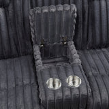 Phyllis Dark Gray Double Reclining Loveseat with Center Console and Cup Holders from Homelegance - Luna Furniture