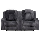 Phyllis Dark Gray Double Reclining Sofa with Cup Holders from Homelegance - Luna Furniture