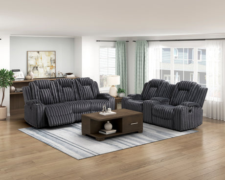 Phyllis Dark Gray 2-Piece Reclining Living Room Set from Homelegance - Luna Furniture